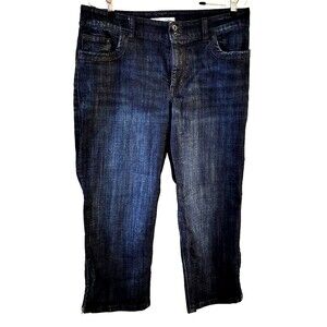 Chico's Size 1 (8) Platinum Jeans Stretch 5 Pocket Straight leg